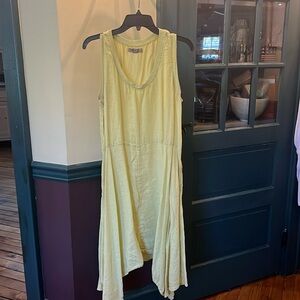 Flax m yellow linen dress